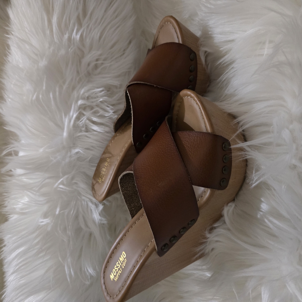 Mossimo Supply Co. Brown Wedge Shoes with Suede Finish